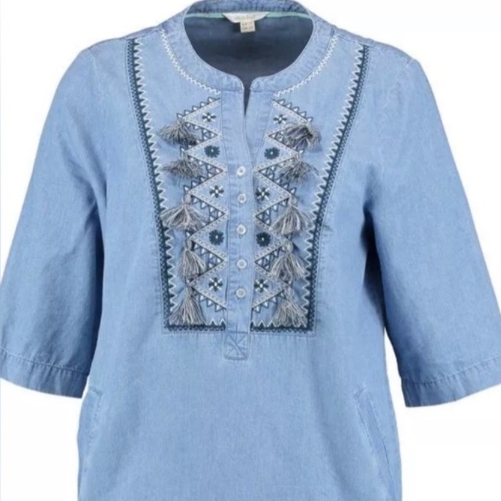 White Stuff Tassel Denim Dress